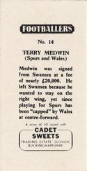 1959 Cadet Sweets Footballers #14 Terry Medwin Back