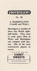 1959 Cadet Sweets Footballers #30 Alan Harrington Back
