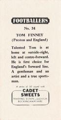 1959 Cadet Sweets Footballers #34 Tom Finney Back