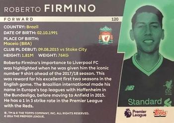 2018 Topps Platinum Premier League - Purple #120 Roberto Firmino Back