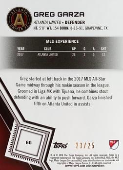 2018 Topps MLS - Orange #60 Greg Garza Back