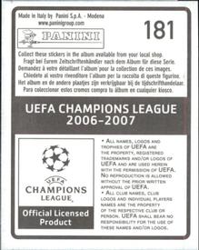 2006-07 Panini UEFA Champions League Stickers #181 Petri Pasanen Back