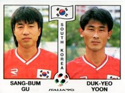 1990 Panini Italia '90 World Cup Stickers #320 Sang-Bum Gu / Duk-Yeo Yoon Front