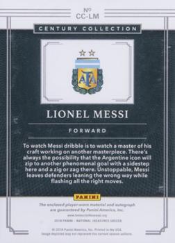 2018 Panini National Treasures - Century Collection Material Autographs Bronze #CC-LM Lionel Messi Back