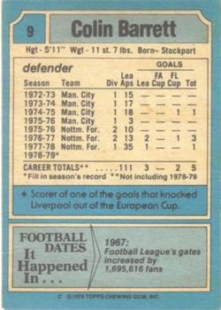 1979-80 Topps #9 Colin Barrett Back