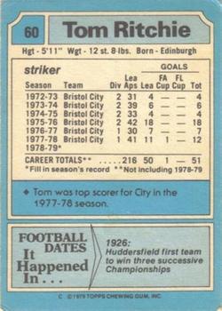 1979-80 Topps #60 Tom Ritchie Back