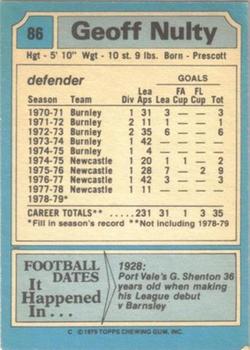 1979-80 Topps #86 Geoff Nulty Back