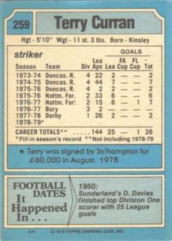 1979-80 Topps #259 Terry Curran Back