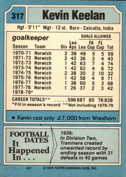 1979-80 Topps #317 Kevin Keelan Back