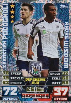 2014-15 Topps Match Attax Premier League Extra - Duo Cards #D19 Sébastien Pocognoli / Andre Wisdom Front