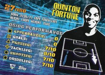 2007 Topps Premier Gold #27 Quinton Fortune Back