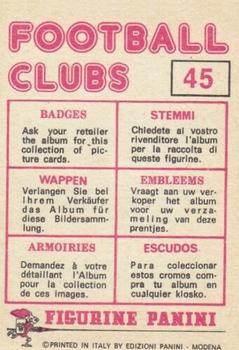 1975-76 Panini Football Clubs Stickers #45 Club Badge Back