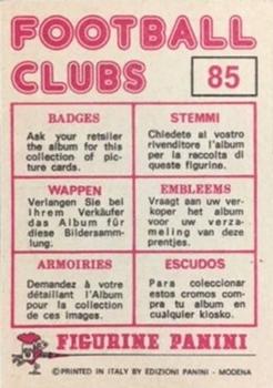1975-76 Panini Football Clubs Stickers #85 Club Badge Back