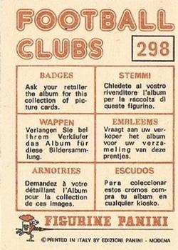 1975-76 Panini Football Clubs Stickers #298 Association Badge Back