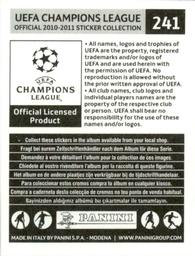 2010-11 Panini UEFA Champions League Stickers #241 Sidney Govou Back