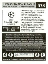 2010-11 Panini UEFA Champions League Stickers #378 Brandão Back