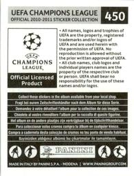 2010-11 Panini UEFA Champions League Stickers #450 Jan Vertonghen Back