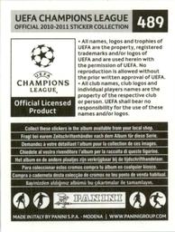 2010-11 Panini UEFA Champions League Stickers #489 Emmanuel Eboue Back