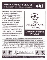2009-10 Panini UEFA Champions League Stickers #441 Kevin Thomson Back