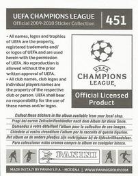 2009-10 Panini UEFA Champions League Stickers #451 Matthieu Delpierre Back