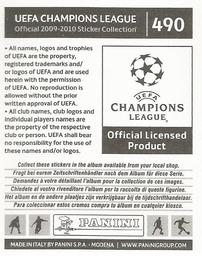 2009-10 Panini UEFA Champions League Stickers #490 Cesc Fabregas Back