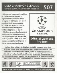 2009-10 Panini UEFA Champions League Stickers #507 David Mendes Da Silva Back