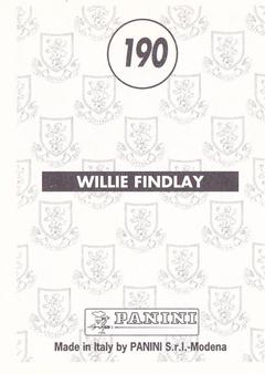 1996 Panini Scottish Premier League #190 Willie Findlay Back