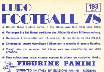 1977-78 Panini Euro Football 78 #193 Sammy McIlroy / Jimmy Nicholl Back