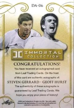 2018 Leaf Soccer Immortal Collection - Dual Autographs #DA-06 Steven Gerrard / Geoff Hurst Back