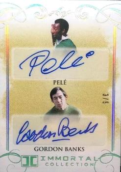 2018 Leaf Soccer Immortal Collection - Dual Autographs #DA-14 Pele / Gordon Banks Front