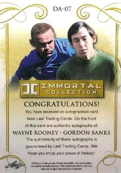 2018 Leaf Soccer Immortal Collection - Dual Autographs Blue #DA-07 Wayne Rooney / Gordon Banks Back