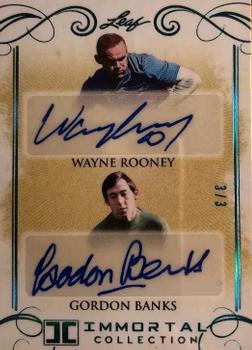 2018 Leaf Soccer Immortal Collection - Dual Autographs Blue #DA-07 Wayne Rooney / Gordon Banks Front