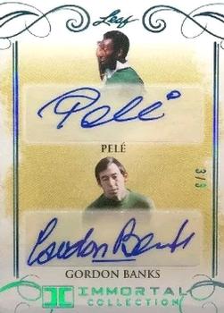 2018 Leaf Soccer Immortal Collection - Dual Autographs Blue #DA-14 Pele / Gordon Banks Front