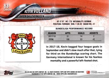 2018-19 Topps Chrome Bundesliga #83 Kevin Volland Back