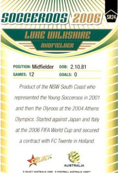 2006 Select A-League - Socceroos #SR24 Luke Wilkshire Back