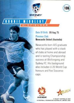 2007 Select A-League #106 Robbie Middleby Back