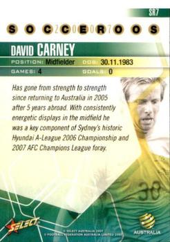 2007 Select A-League - Socceroos #SR7 David Carney Back