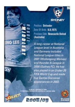 2008-09 Select A-League #96 Robbie Middleby Back