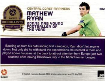 2013-14 SE Products A-League & Socceroos - Medallists #M13 Mathew Ryan Back