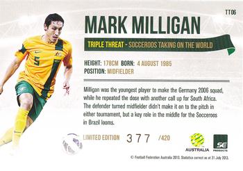 2013-14 SE Products A-League & Socceroos - Triple Threat #TT6 Mark Milligan Back