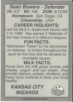 1997 Got Milk Kansas City Wizards #NNO Sean Bowers Back