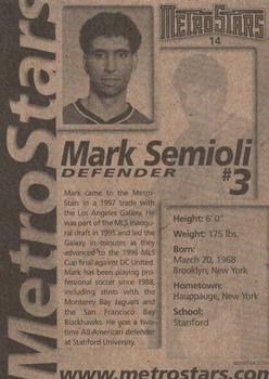 2001 New York/New Jersey MetroStars #14 Mark Semioli Back