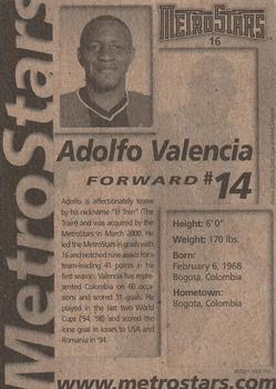 2001 New York/New Jersey MetroStars #16 Adolfo Valencia Back
