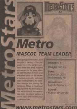 2001 New York/New Jersey MetroStars #22 Metro Back