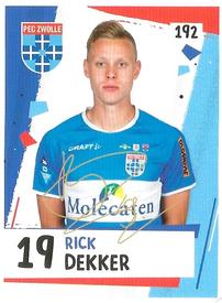 2019 Albert Heijn Eredivisie Voetbalplaatjes #192 Rick Dekker Front