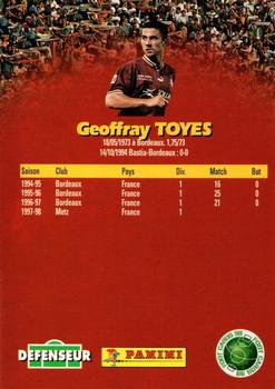 1998-99 Panini Foot Cards 98 #97 Geoffray Toyes Back