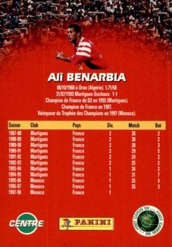 1998-99 Panini Foot Cards 98 #102 Ali Benarbia Back
