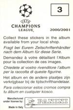 2000-01 Panini UEFA Champions League Stickers #3 Michel Back