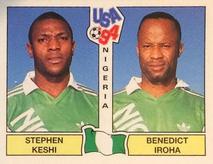 1994 Panini World Cup (International, Black Backs) #237 Stephen Keshi / Ben Iroha Front