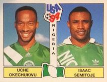 1994 Panini World Cup (International, Black Backs) #238 Uche Okechukwu / Isaac Semitoje Front